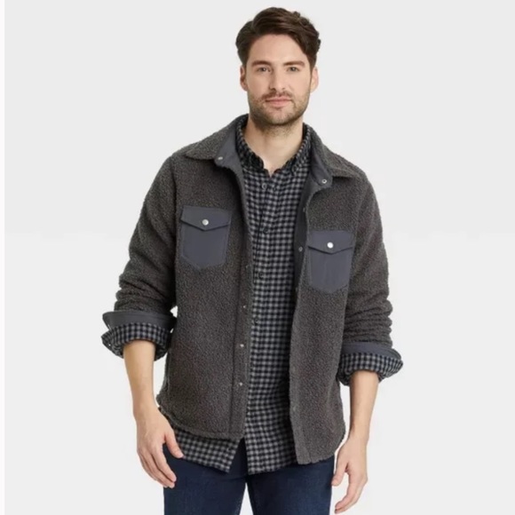 Goodfellow & Co Other - Goodfellow & Co men's sherpa shirt jacket gray large